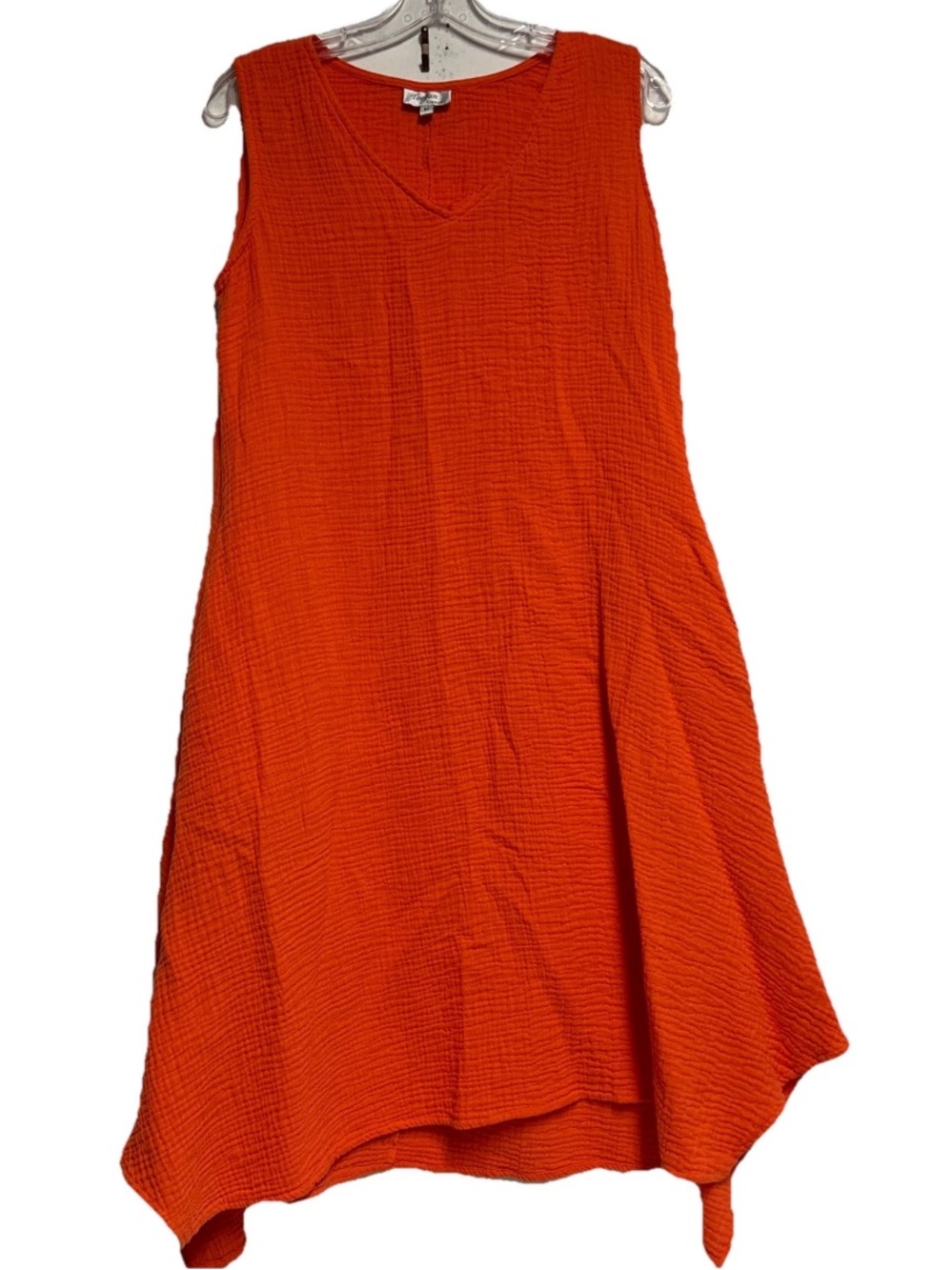 Asymmetrical Sleeveless Dress in Vibrant Orange by